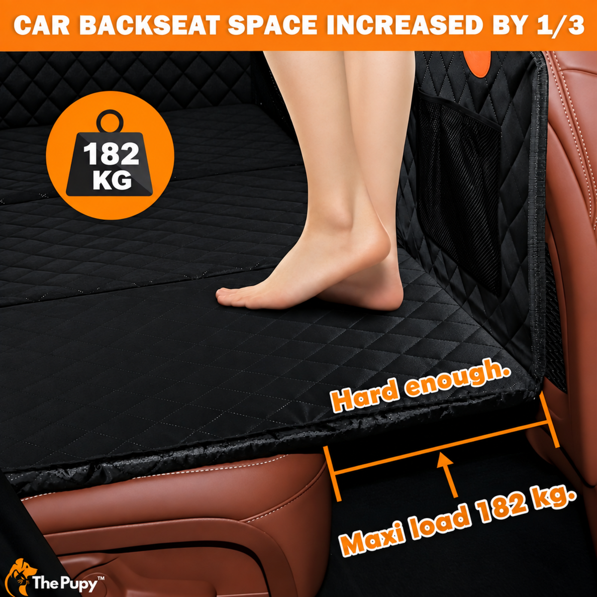 BingoPaw™ Hard Bottom Back Seat Cover & Extender for Dogs