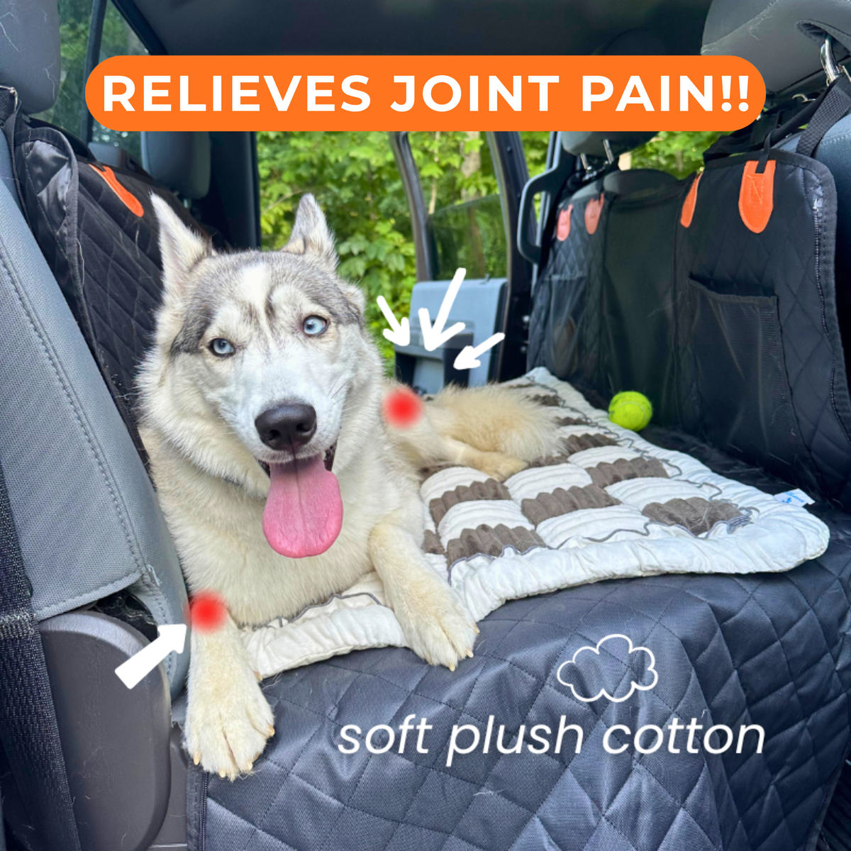 Soft plush cotton dog car bed mat relieves joint pain for senior dogs