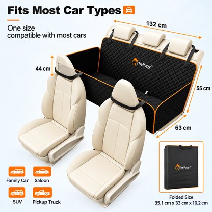 BingoPaw™ Hard Bottom Back Seat Cover & Extender for Dogs