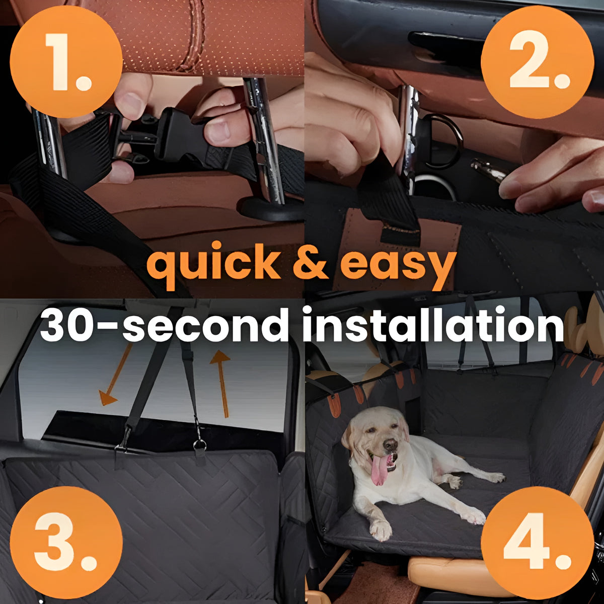 easy install dog car seat covers 30 second setup rear seat cover for dogs SUV truck - The Pupy