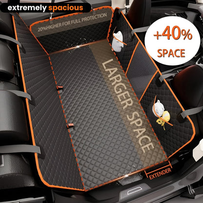 back seat cover for dogs extra large 40% more space hard bottom SUV truck - The Pupy